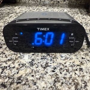 Timex Digital Alarm Clock with Battery Backup Bluetooth Aux FM Radio